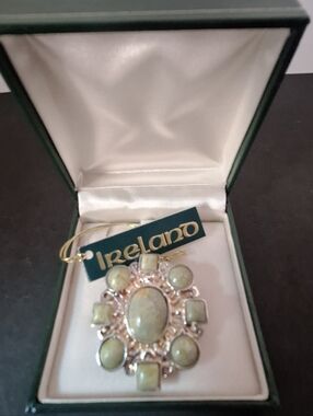 JC Walsh Green Stone Statement Brooch -